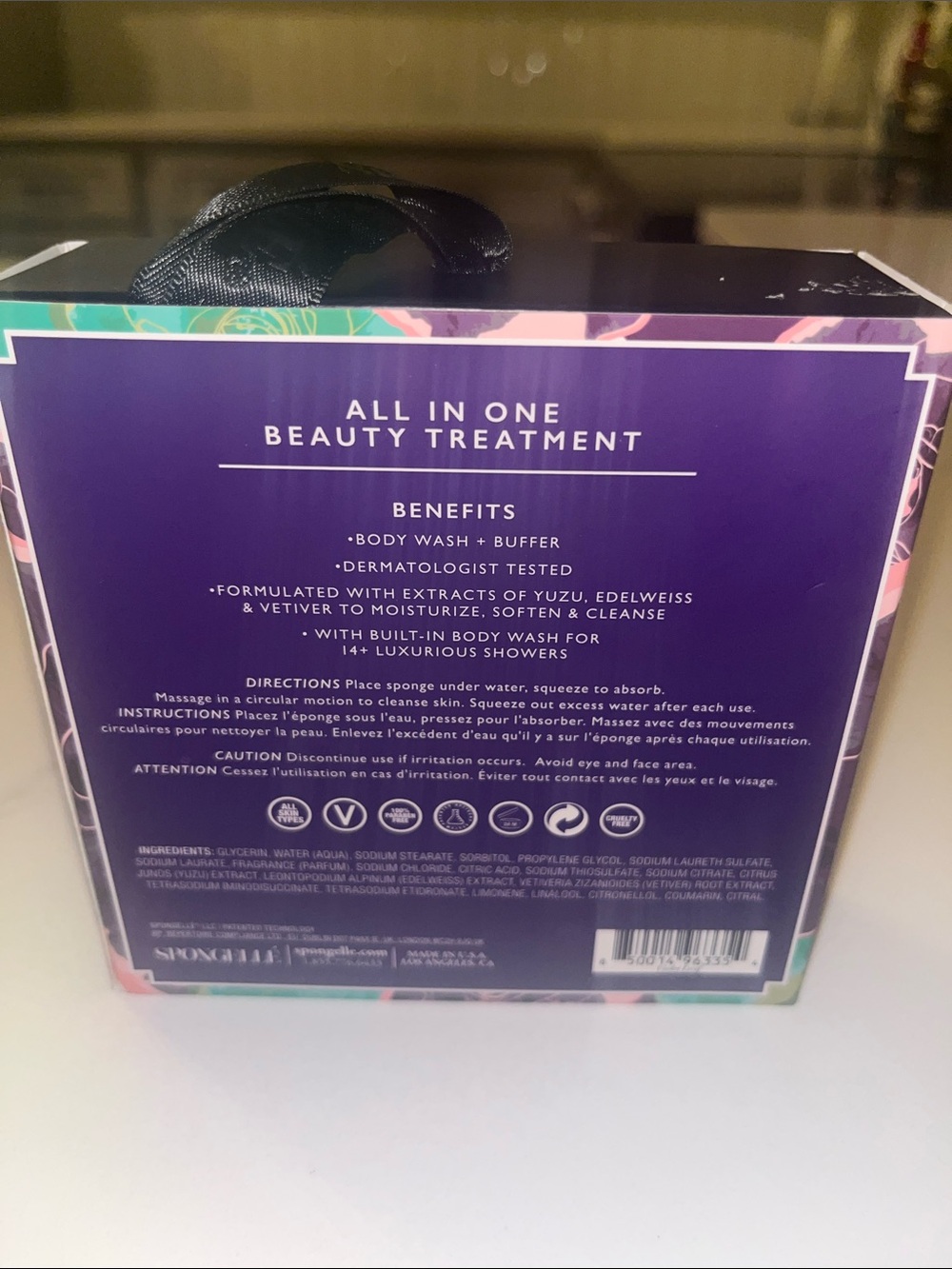 Spongelle Violet Leaf Body Wash Infused Buffer - Picture 2 of 3